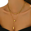 Stainless Steel Double-Layer Y-Shaped Necklaces for Women's Party Music Festival OH0726-4