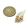 Natural Scallop Shell & Round Shell Pearl Pendants PALLOY-TA00197-01-2