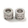 Rack Plating Brass Micro Pave Clear Cubic Zirconia European Beads KK-L215-329P-1