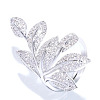 Brass Micro Pave Clear Cubic Zirconia Finger Rings FS-WG77E03-03-4
