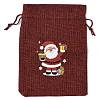 Christmas Theme Jute Cloth Storage Bags ABAG-F010-01B-07-1