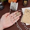 4M Flat Round with Cross Charm Brass Rhinestone Chains DIY-PH0030-93S-3