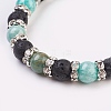 Natural Flower Amazonite Stretch Bracelets BJEW-JB03753-01-2