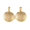 Floral Embossed Brass Locket Pendants KK-CBA7157-05G-1