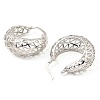 Brass Thick Hoop Earrings EJEW-I289-07P-2