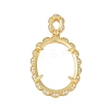 Oval Brass Micro Pave Clear Cubic Zirconia Pendant Cabochon Settings KK-U026-13G-1