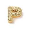 Brass Micro Pave Clear Cubic Zirconia Charms ZIRC-C009-01G-P-1