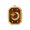 304 Stainless Steel Enamel Pendants STAS-OY004-76G-1