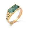 316L Stainless Steel Natural Malachite Finger Rings for Women RJEW-U054-02C-01G-4