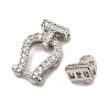Brass Micro Pave Clear Cubic Zirconia Fold Over Clasps KK-C075-31P-2