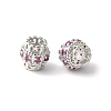 Brass Micro Pave Cubic Zirconia European Beads KK-U067-08P-04-1