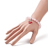 Natural Rose Quartz Beaded Stretch Bracelets BJEW-TA00228-4