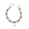 3Pcs 3 Style Crystal Rhinestone Horse Eye Pendant Necklaces Set NJEW-JN04051-1