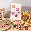 108Pcs Dyed Wooden Decotations AJEW-FH0007-95-5