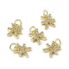 Real 18K Gold Plated Brass Micro Pave Clear Cubic Zirconia Charms KK-E068-VB411-12-4