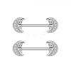 304 Stainless Steel Pave Cubic Zirconia Nipple Rings WGDEAF5-05-1