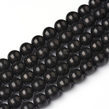 Natural Shungite Beads Strands G-I271-C03-6mm