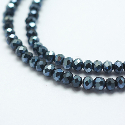 Opaque Solid Color Glass Bead Strands GLAA-F076-A08-1