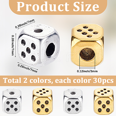 60Pcs Tibetan Style Alloy Beads TIBEB-SC0001-62B-1