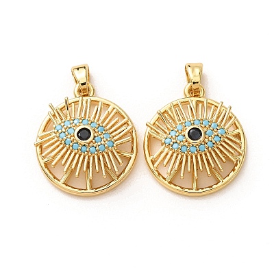 Brass Micro Pave Colorful Cubic Zirconia Pendants KK-A304-30B-G-1