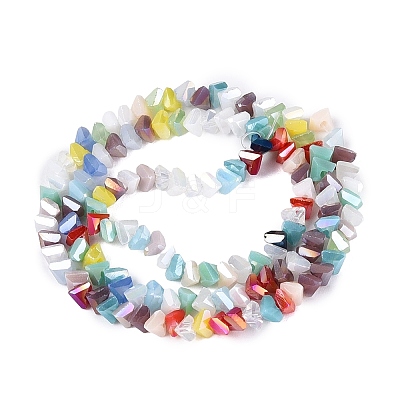 Electroplate Transparent Glass Beads Strands EGLA-Q139-01A-M02-1