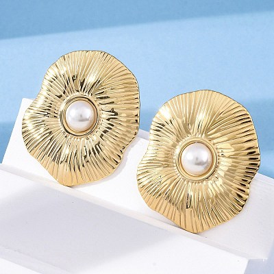 304 Stainless Steel Stud Earrings EJEW-B108-10G-1