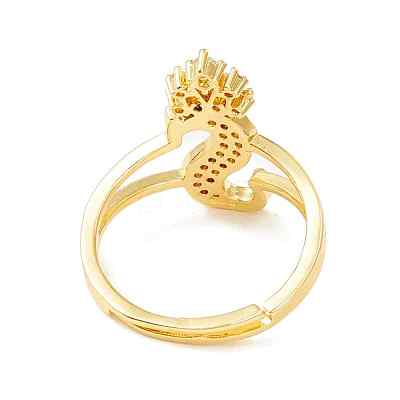 Clear Cubic Zirconia Initial Letter with Crown Adjustable Ring RJEW-M139-17S-1