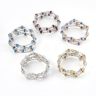 Electroplate Glass Wrap Bracelets BJEW-JB04018-1