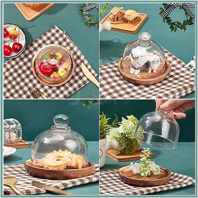 Clear Glass Dessert/Cake Cloche Dome Display Cases ODIS-WH0029-30-1