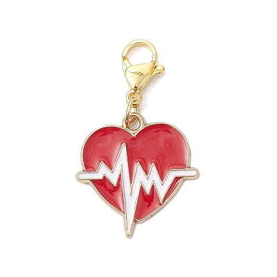 Valentine's Day Alloy Enamel Pendant Decorations HJEW-JM02938-03-1