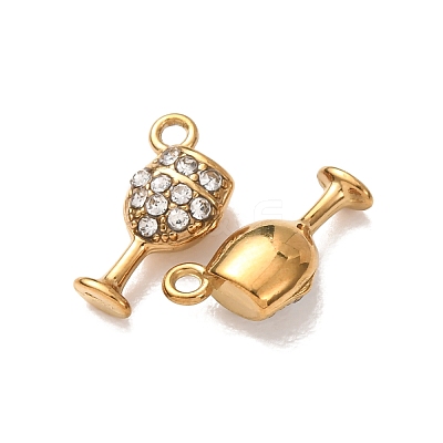 304 Stainless Steel Rhinestone Pendants STAS-L318-18G-05-1