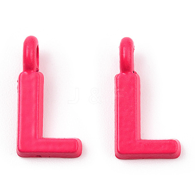 Rack Plating Spray Painted Alloy 1-Loop Link Pendants PALLOY-N176-01L-1
