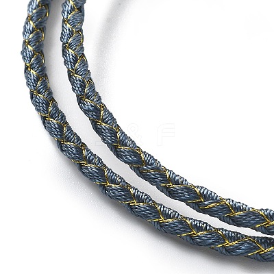 Polyester Cord Braided Necklace Makings MAK-L043-03G-26-1