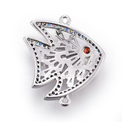 Brass Micro Pave Cubic Zirconia Links ZIRC-F093-15P-1