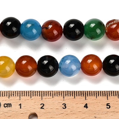 Dyed Natural Agate Beads Strands G-G203-10G-10mm-1