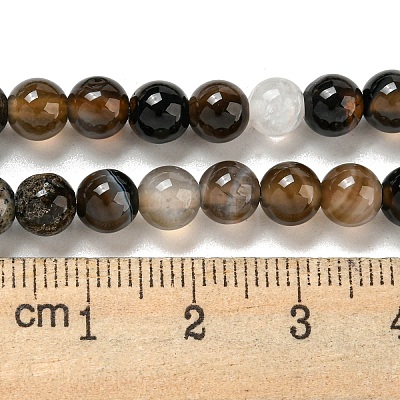 Natural Black Agate Beads Strands X-G-L555-04-6mm-1