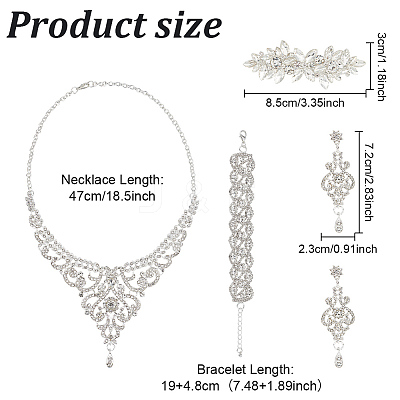 Crystal Rhinestone Wedding Jewelry Set SJEW-GO0001-02-1