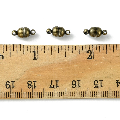 10Pcs Round Brass Magnetic Clasps with Loops KK-FS0001-34AB-1