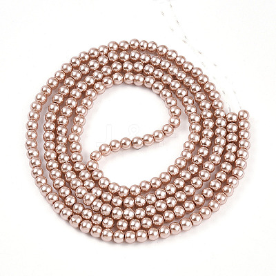 Baking Paint Pearlized Glass Pearl Round Bead Strands X-HY-Q003-4mm-11-1