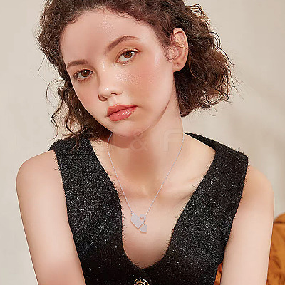 1Pc 302 Stainless Steel Heart Puzzle Pendant Cable Chain Lariat Y Necklaces for Women NJEW-TADJ0001-01P-1