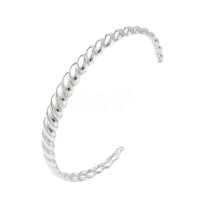 Croissant 304 Stainless Steel Cuff Bangles for Women LS-BJEW-S171-01C-P-1