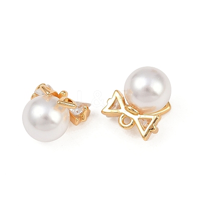 Brass Micro Pave Cubic Zirconia Charms KK-F902-05G-1