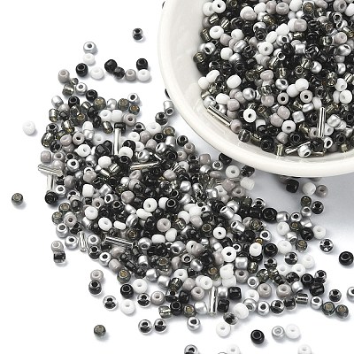 Opaque & Transparent Inside Colours Glass Seed Beads SEED-YW0002-17C-1