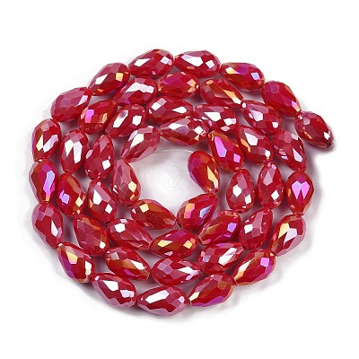 Opaque Solid Color Electroplate Glass Beads Strands LS-EGLA-N013-P6mm-B07-1