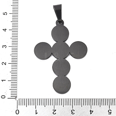 Ion Plating(IP) 304 Stainless Steel Saint Benedict Medal Cross Pendants STAS-F012-12B-1