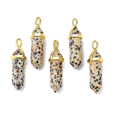 Natural Dalmatian Jasper Pointed Pendants LS-G-G025-01G-33-1