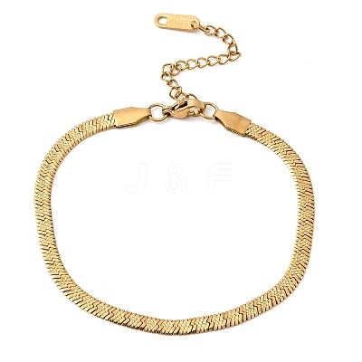 304 Stainless Steel Snake Chains Bracelets for Women BJEW-P395-02G-05-1