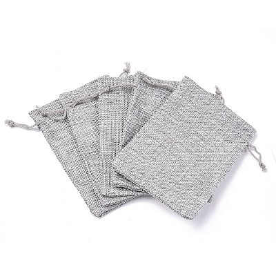 Polyester Imitation Burlap Packing Pouches Drawstring Bags X-ABAG-R004-14x10cm-11-1