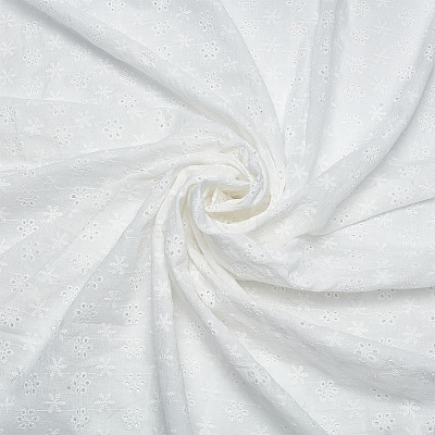 Cotton Embroidered Lace Fabric OCOR-WH0091-29-1