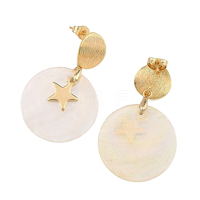 Brass Dangle Stud Earring for Women EJEW-JE07336-1